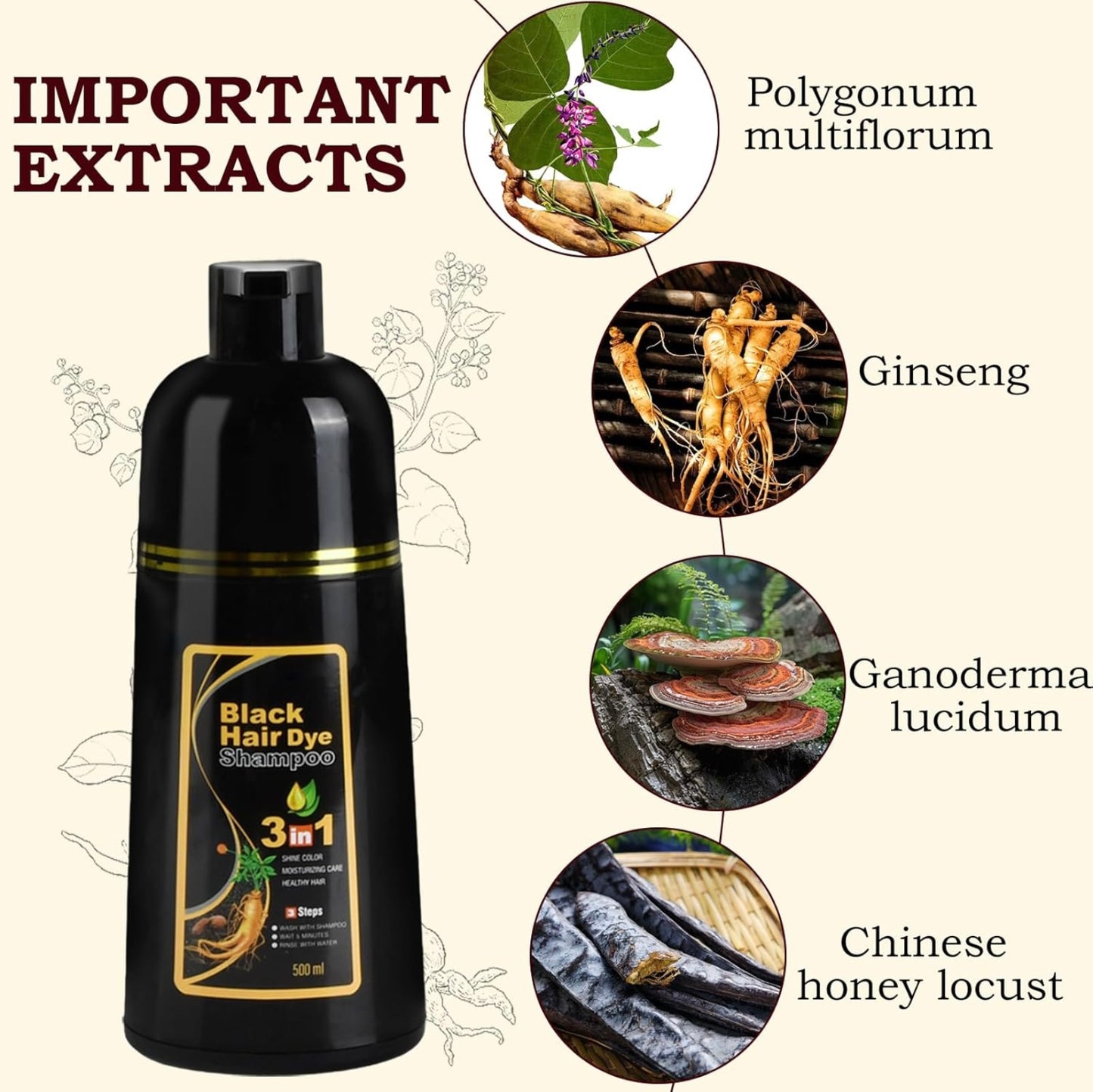 Champú para canas 500ml negro