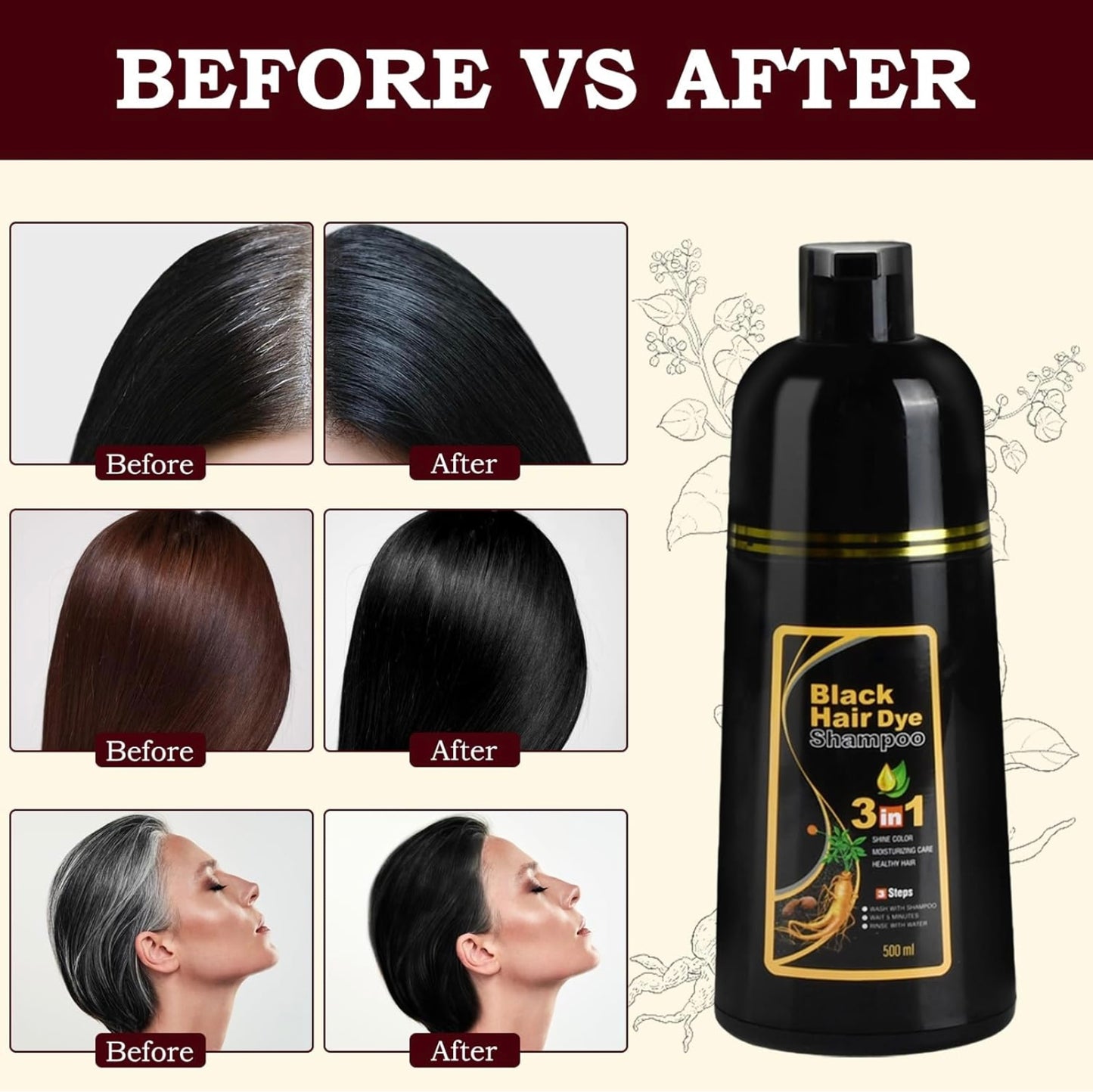 Champú para canas 500ml negro