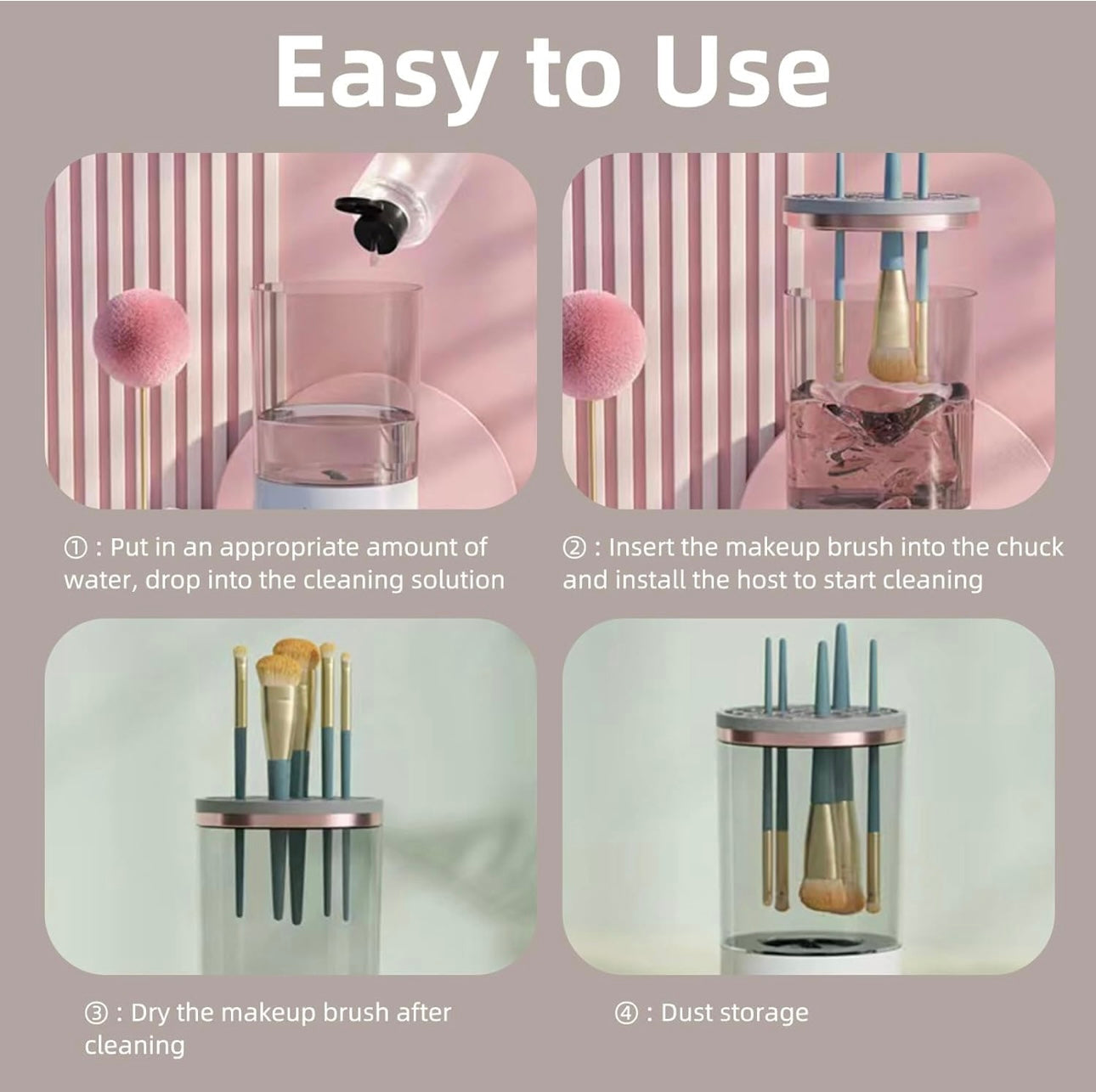 Limpiador Eléctrico de Brochas de Maquillaje