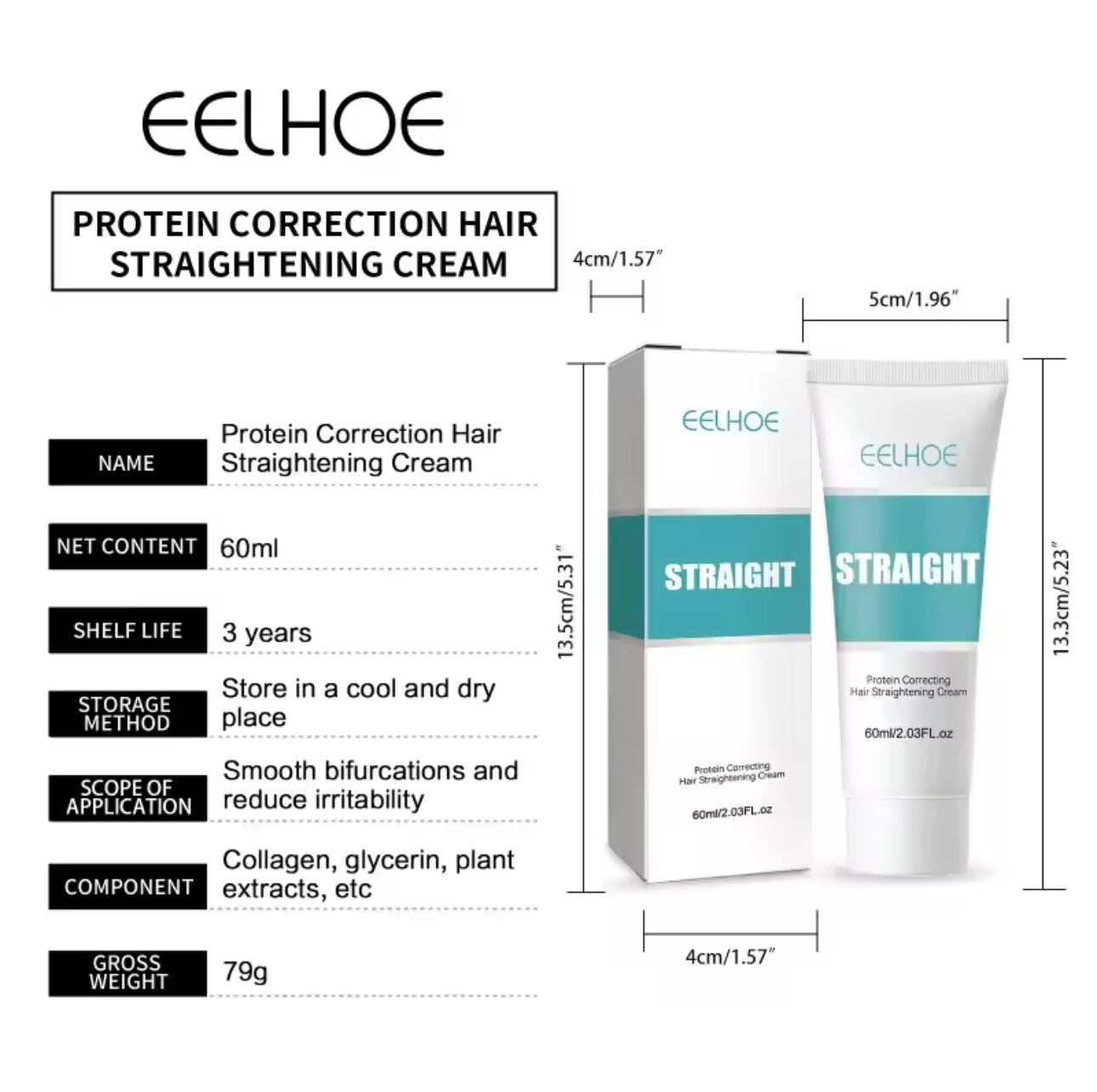 Crema para Alisar el Cabello EELHOE