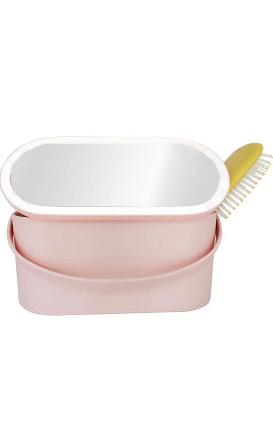 Organizador de maquillaje con espejo LED