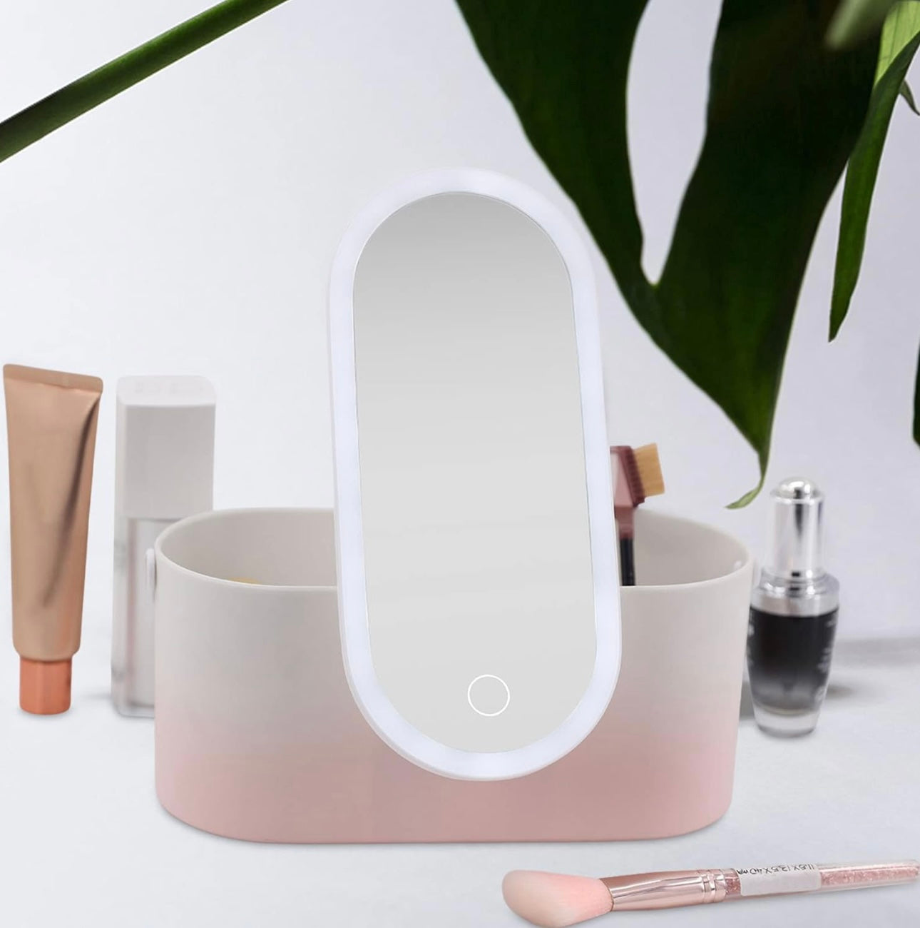 Organizador de maquillaje con espejo LED